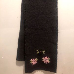 Italian Wool Scarf with accent flowers